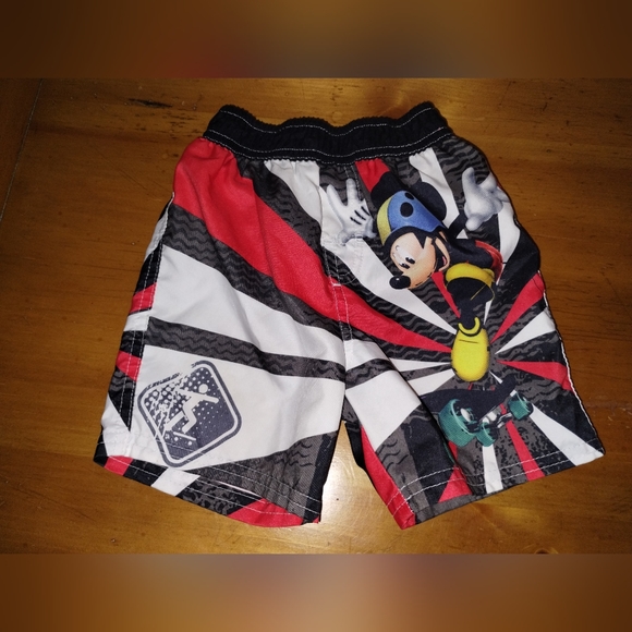 ✴️Boys 6-18 Months Lines Swim Trunks Bundle with Mickey Mouse & Dinosaurs - Picture 5 of 7